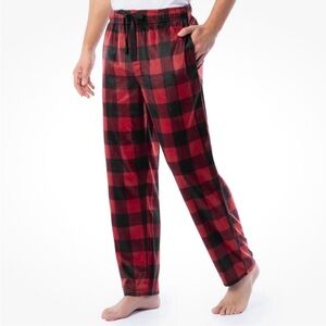 Men's Red and Black Plaid Lounge Pants